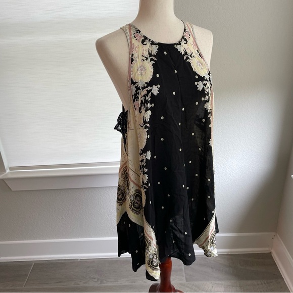 Intimately Free People Darjeeling Black Print Sleeveless Medium - Picture 2 of 8